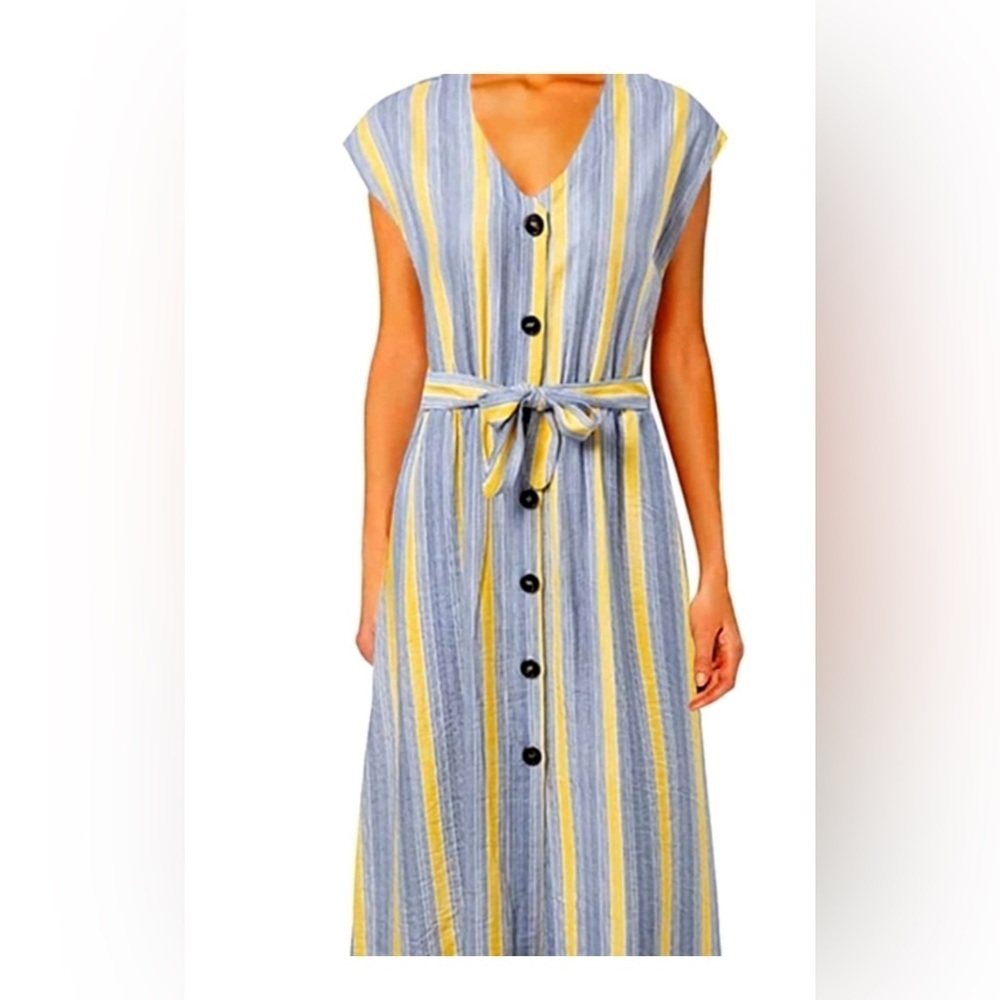Dress summer stripe front button New dress